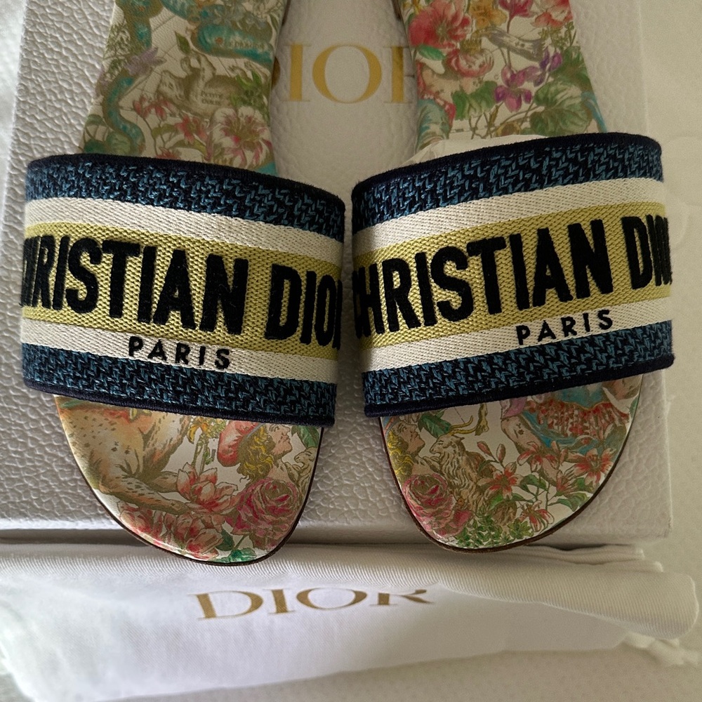 Christian Dior D-Constellation Dway Floral Slide Sandals